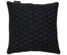 Automobilio pagalvė EVAtech 30x30 cm - juoda / mėlynos siūlės