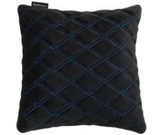 Automobilio pagalvė EVAtech 30x30 cm - juoda / mėlynos siūlės
