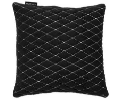 Automobilio pagalvė EVAtech 30x30 cm - juoda / baltos siūlės