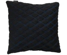 Automobilio pagalvė EVAtech 40x40 cm - juoda / mėlynos siūlės