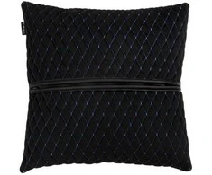 Automobilio pagalvė EVAtech 40x40 cm - juoda / mėlynos siūlės