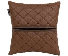 Automobilio pagalvė EVAtech ECO 30x30 cm - ruda / rudos siūlės
