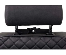 Automobilio sėdynės atlošo apsauga nuo vaikų EVAtech ECO 75x46 cm - juoda / juodi kraštai / juodos siūlės