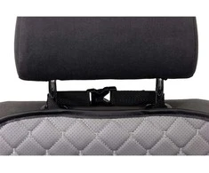Automobilio sėdynės atlošo apsauga nuo vaikų EVAtech ECO 75x46 cm - pilka / juodi kraštai / pilkos siūlės