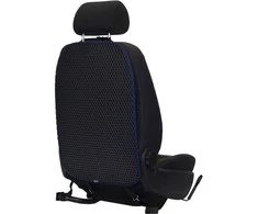 Automobilio sėdynės atlošo apsauga nuo vaikų EVAtech 68x46 cm - juoda / tamsiai mėlyni kraštai