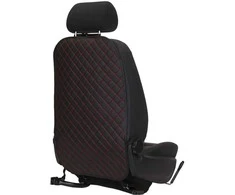 Automobilio sėdynės atlošo apsauga nuo vaikų EVAtech ECO 75x46 cm - juoda / juodi kraštai / raudonos siūlės
