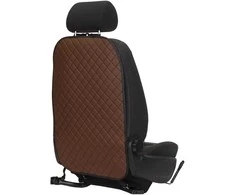 Automobilio sėdynės atlošo apsauga nuo vaikų EVAtech ECO 75x46 cm - ruda / juodi kraštai / rudos siūlės