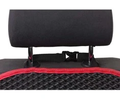 Automobilio sėdynės atlošo apsauga nuo vaikų EVAtech 68x46 cm - juoda / raudoni kraštai