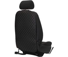 Automobilio sėdynės atlošo apsauga nuo vaikų EVAtech ECO 75x46 cm - juoda / juodi kraštai / juodos siūlės