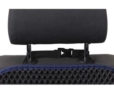 Automobilio sėdynės atlošo apsauga nuo vaikų EVAtech 68x46 cm - juoda / tamsiai mėlyni kraštai