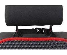 Automobilio sėdynės atlošo apsauga nuo vaikų EVAtech 68x46 cm - pilka / raudoni kraštai