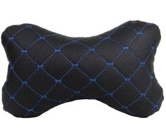 Automobilio sėdynės galvos atramos pagalvė EVAtech ECO 27x16 cm - juoda / mėlynos siūlės