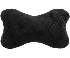 Automobilio sėdynės galvos atramos pagalvė EVAtech 27x16 cm - juoda / juodos siūlės