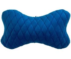Automobilio sėdynės galvos atramos pagalvė EVAtech 27x16 cm - mėlyna / mėlynos siūlės