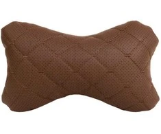 Automobilio sėdynės galvos atramos pagalvė EVAtech ECO 27x16 cm - ruda / rudos siūlės