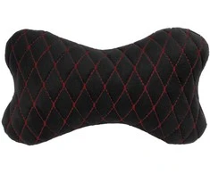 Automobilio sėdynės galvos atramos pagalvė EVAtech 27x16 cm - juoda / raudonos siūlės