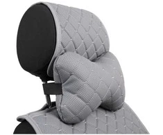 Automobilio sėdynės galvos atramos pagalvė EVAtech ECO 27x16 cm - pilka / pilkos siūlės