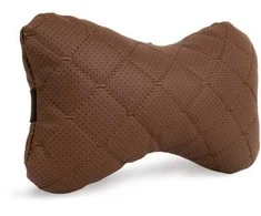 Automobilio sėdynės galvos atramos pagalvė EVAtech ECO 27x16 cm - ruda / rudos siūlės