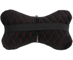 Automobilio sėdynės galvos atramos pagalvė EVAtech 27x16 cm - juoda / raudonos siūlės