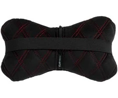 Automobilio sėdynės galvos atramos pagalvė EVAtech 27x16 cm - juoda / raudonos siūlės