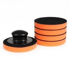 Automobilio vaško/poliravimo pagalvėlių rinkinys su rankena, 125 mm, 5 vnt., AMIO-02903