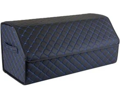 Bagažinės daiktadėžė EVAtech ECO L 30x30x65 cm - juoda / juodi kraštai / mėlynos siūlės / juodas vidus