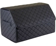 Bagažinės daiktadėžė EVAtech ECO M 30x30x50 cm - juoda / juodi kraštai / juodos siūlės / juodas vidus