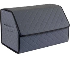 Bagažinės daiktadėžė EVAtech ECO M 30x30x50 cm - pilka / juodi kraštai / pilkos siūlės / juodas vidus