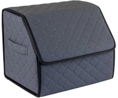 Bagažinės daiktadėžė EVAtech ECO S 30x30x35 cm - pilka / juodi kraštai / pilkos siūlės / raudonas vidus