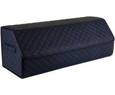 Bagažinės daiktadėžė EVAtech ECO XL 30x30x80 cm - juoda / juodi kraštai / mėlynos siūlės / juodas vidus