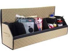Bagažinės daiktadėžė EVAtech ECO XXL 30x30x100 cm - smėlio / juodi kraštai / smėlio siūlės / juodas vidus