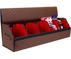 Bagažinės daiktadėžė EVAtech ECO XXL 30x30x100 cm - ruda / juodi kraštai / rudos siūlės / raudonas vidus