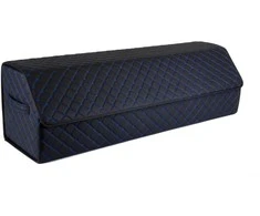 Bagažinės daiktadėžė EVAtech ECO XXL 30x30x100 cm - juoda / juodi kraštai / mėlynos siūlės / juodas vidus