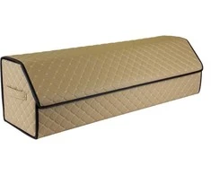 Bagažinės daiktadėžė EVAtech ECO XXL 30x30x100 cm - smėlio / juodi kraštai / smėlio siūlės / raudonas vidus