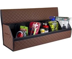 Bagažinės daiktadėžė EVAtech ECO XXL 30x30x100 cm - ruda / juodi kraštai / rudos siūlės / juodas vidus