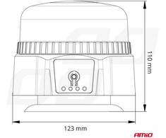 Belaidė LED įspėjamoji lempa R65 R10 12V 24V AMIO-03931
