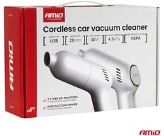 Belaidis automobilinis dulkių siurblys 40 W, 4,5 kPa, USB-C, su HEPA filtru, VC-07 AMIO-04415