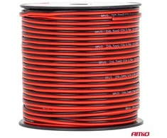 Dviejų laidininkų CCA garsiakalbių kabelis 2×0,5 mm², 100 m, 2,5 A AMIO-04456