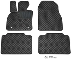 Eko odos kilimėliai QuiltyMats Ford Galaxy / S-Max 2015-2023m. (Juoda / juodos siūlės)