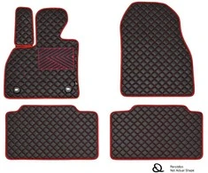 Eko odos kilimėliai QuiltyMats MINI COOPER 2008-2013m. (Cabrio) (Juoda / raudonos siūlės)
