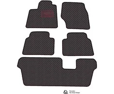 Eko odos kilimėliai QuiltyMats VOLKSWAGEN SHARAN 2010-2023m. (6v., I, II ir III eilės) (Juoda / raudonos siūlės)