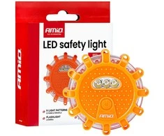 Įspėjamoji LED lemputė automobiliui, 12+3 SMD, 650 mAh, raudona, su akumuliatoriumi AMIO-04673