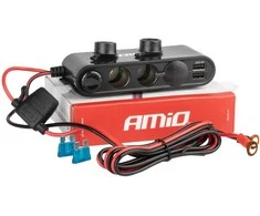 Išplėtimo lizdas su voltmetru, USB ir USB-C 12–24 V, AMIO-03782