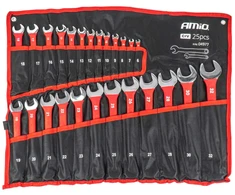 Kombinuotų raktų rinkinys, 6–32 mm, CrV, 25 vnt., AMIO-04977