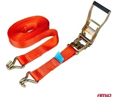 Krovinių tvirtinimo diržas su įtempikliu ir atrama 5000 kg, 3 m x 50 mm, AMIO-03317