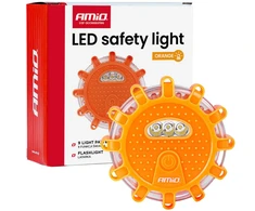 LED avarinis šviestuvas su žibintuvėlio funkcija, 12 SMD + 3 SMD, 3×AAA, IP65 AMIO-04828