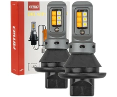 2 w1 światła dzienne led + kierunkowskazy drl canbus 1156 3535 12smd 12v 24v amio-05005