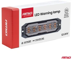 LED gabaritinė įspėjamoji lempa su raudona pozicine šviesa R65 R148 12V/24V 24W AMIO-04863