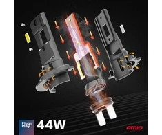 LED žibintų lemputės X4-series AVIATOR H7/H18 6500K max 44W AMIO-03764