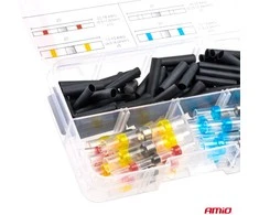 Litavimo jungčių ir termo susitraukiančių vamzdelių komplektas 100 vnt., AMIO-03033